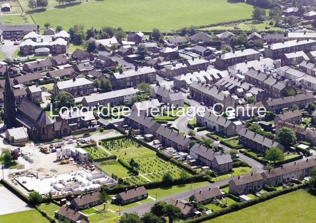 736 - Aerial View -Longridge Hospital in construction, St Wilfrid's Church - 2001